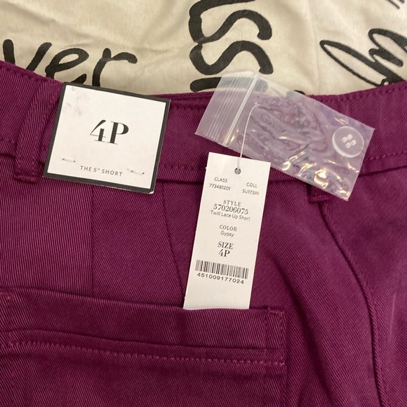 NWT White House Black Market, The 5" Short, Twill Lace Up, Color Gypsy, Size 4P - Picture 6 of 15